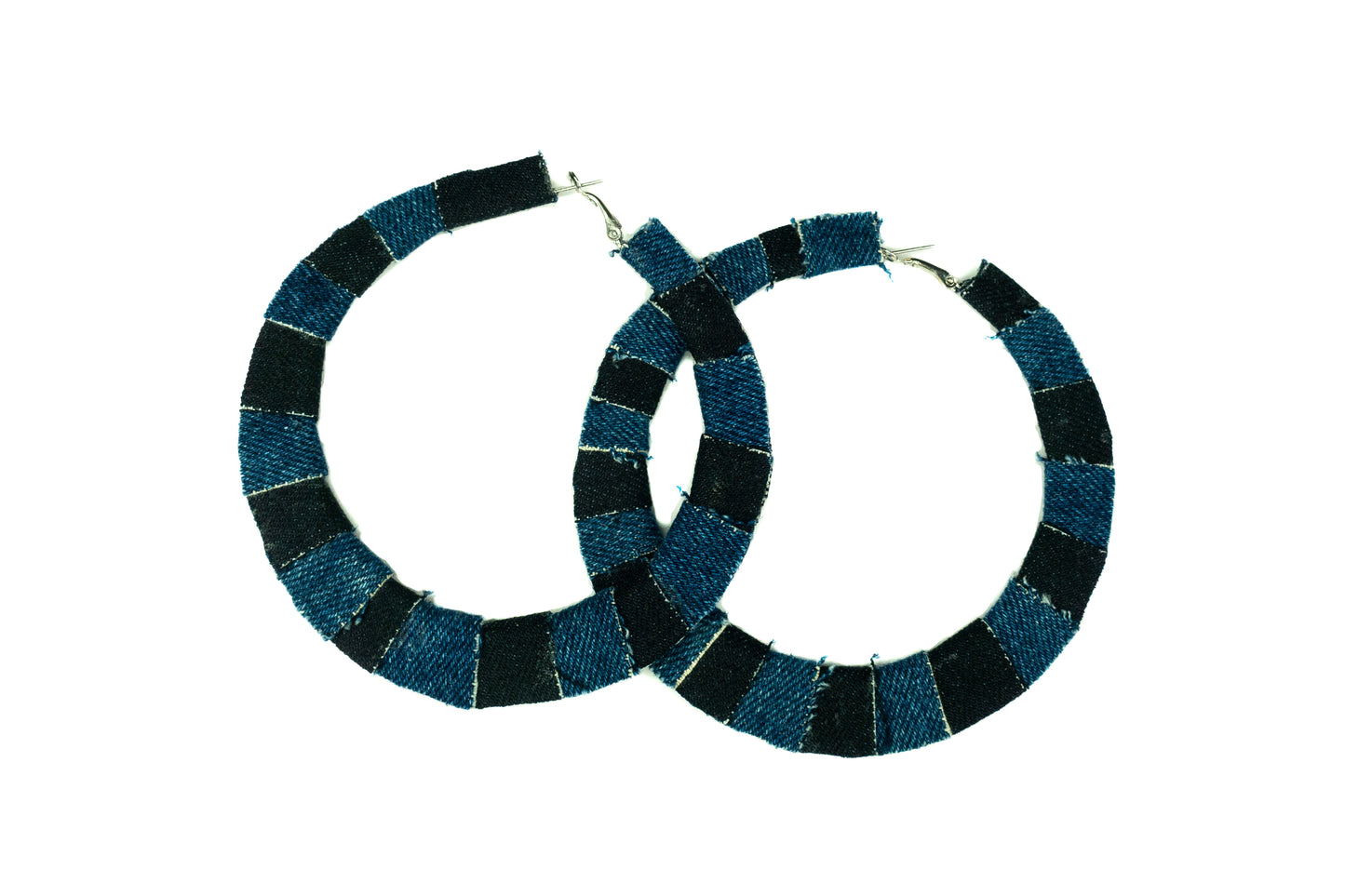 Large Denim Patchwork Hoop