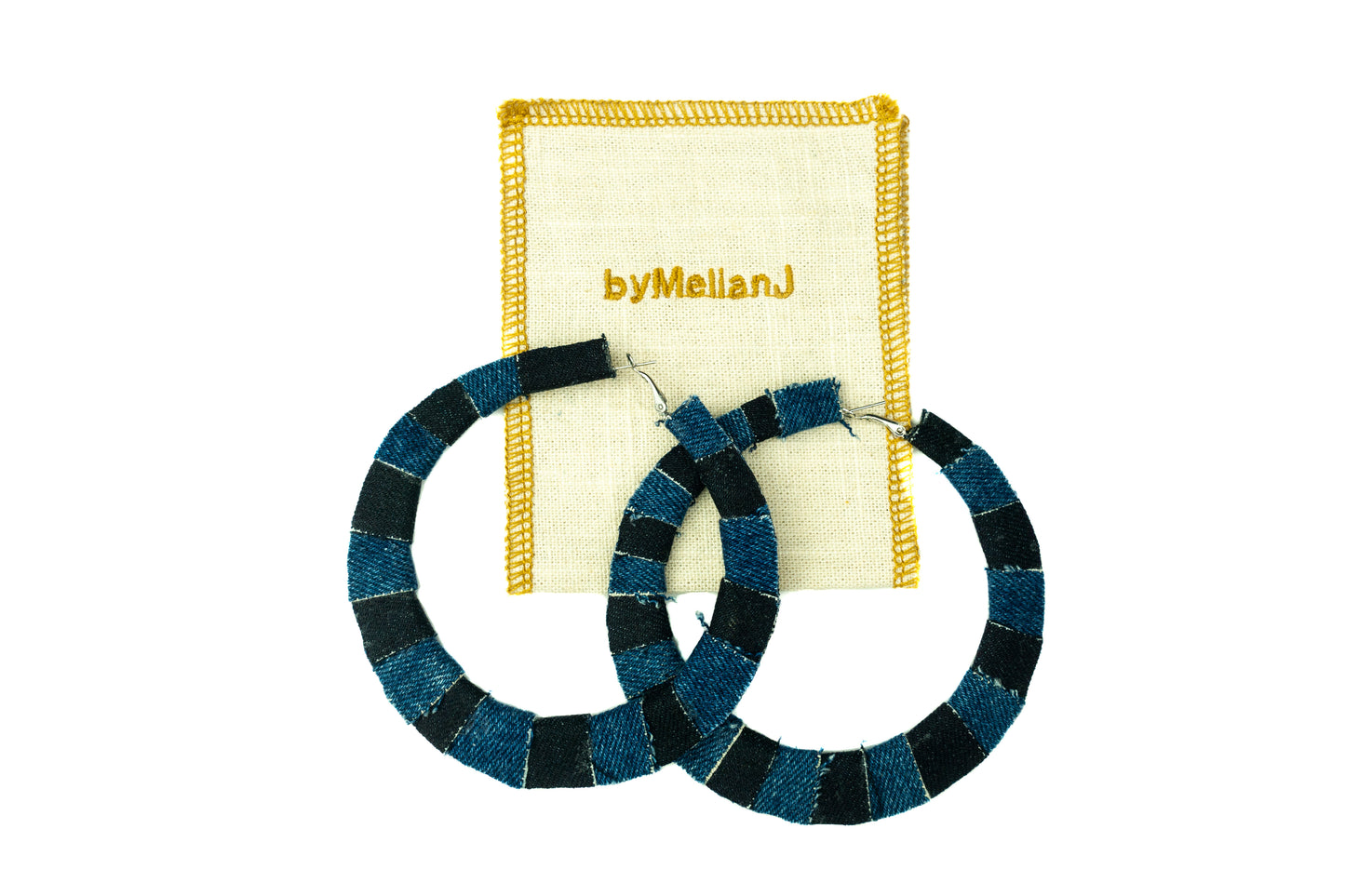 Large Denim Patchwork Hoop
