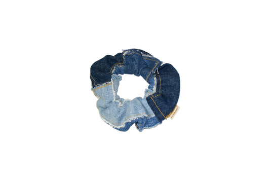 Patchwork Denim Scrunchie