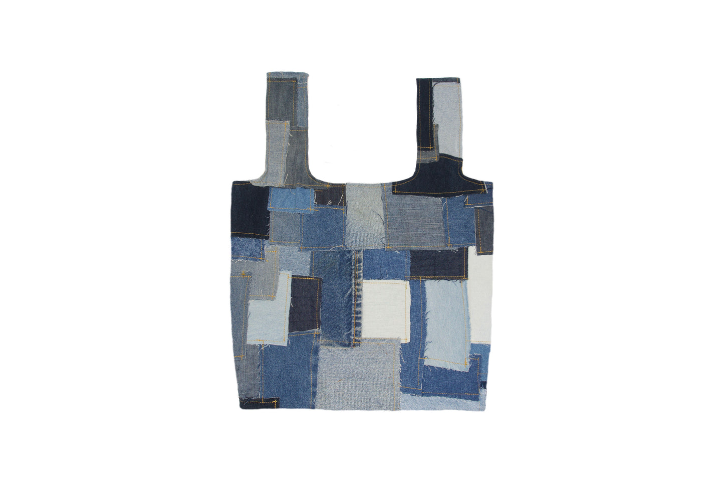Patchwork Denim Grocery Tote