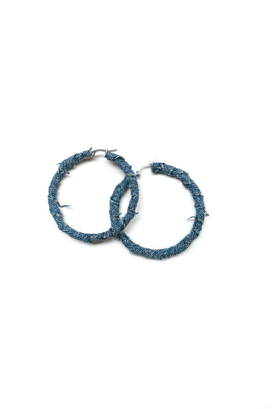 Medium Denim Hoop