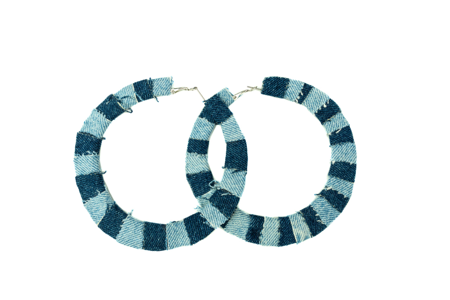 Large Denim Patchwork Hoop