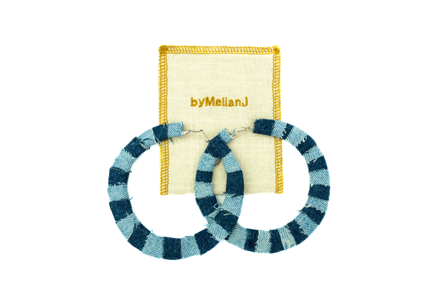 Large Denim Patchwork Hoop