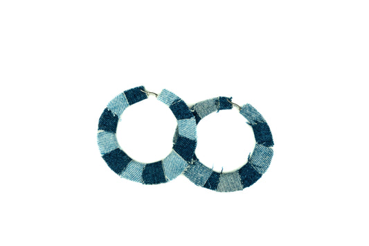 Small Patchwork Denim Hoop