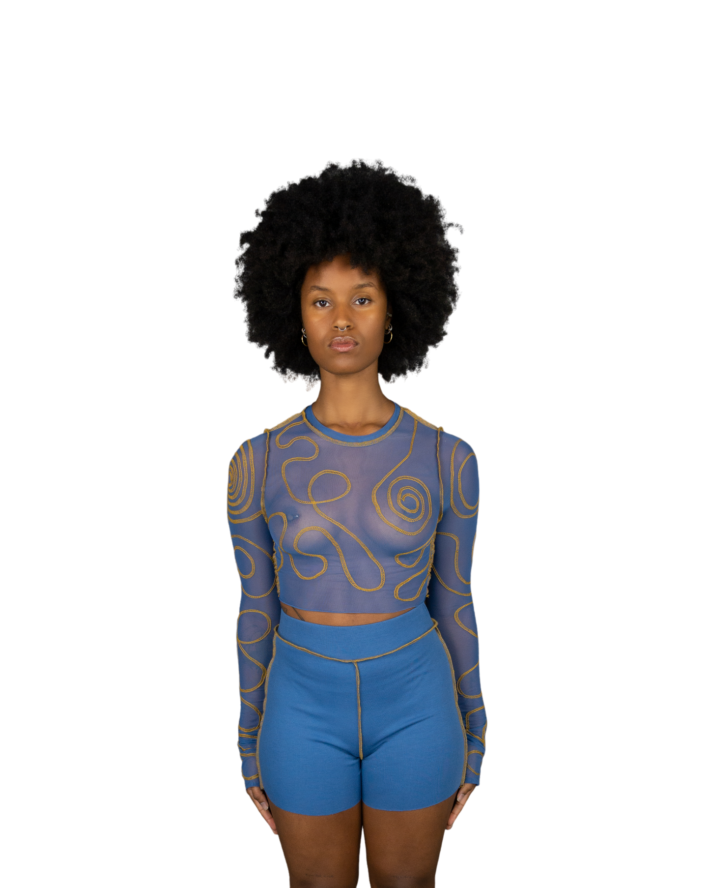 Female Energy Long Sleeve Crop (Blue)