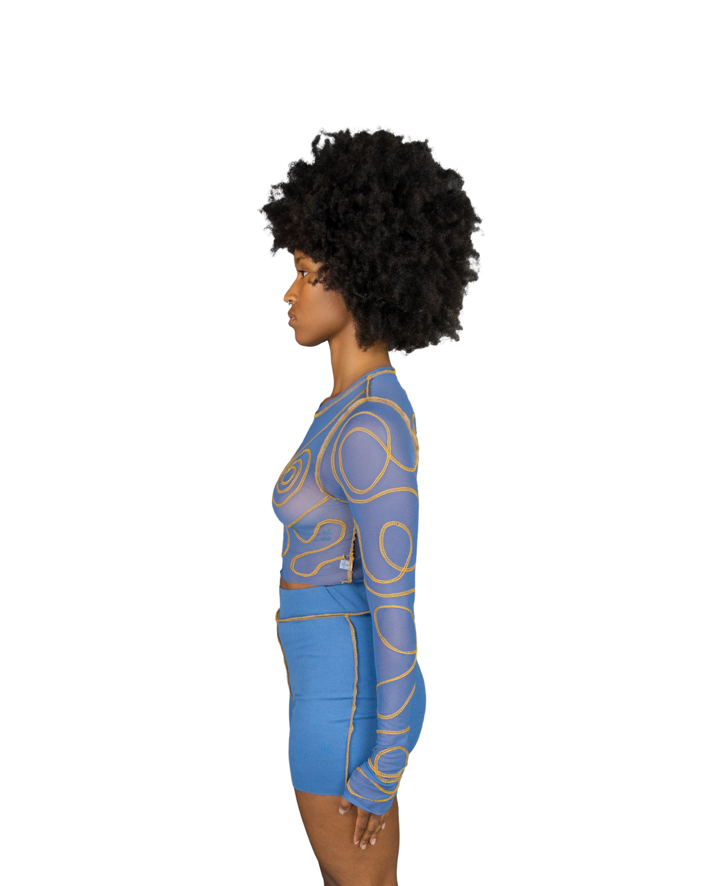 Female Energy Long Sleeve Crop (Blue)