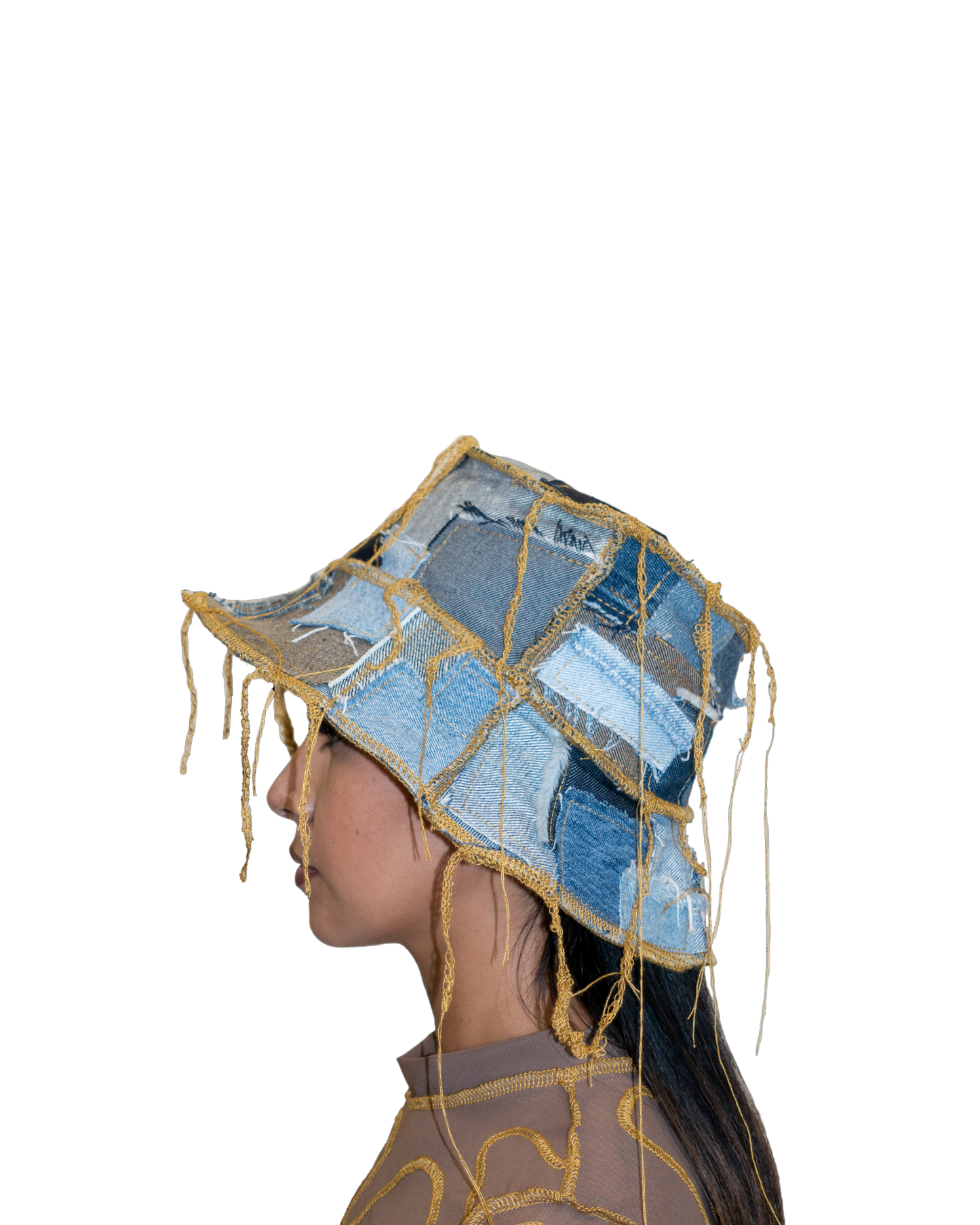 Patchwork Threads Denim Bucket