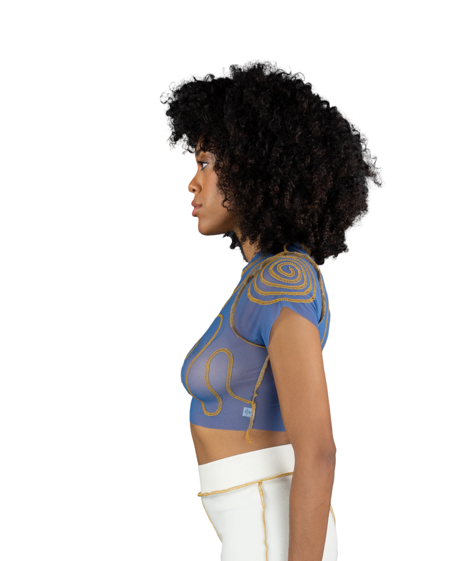 Female Energy Short Sleeve Crop (Blue)