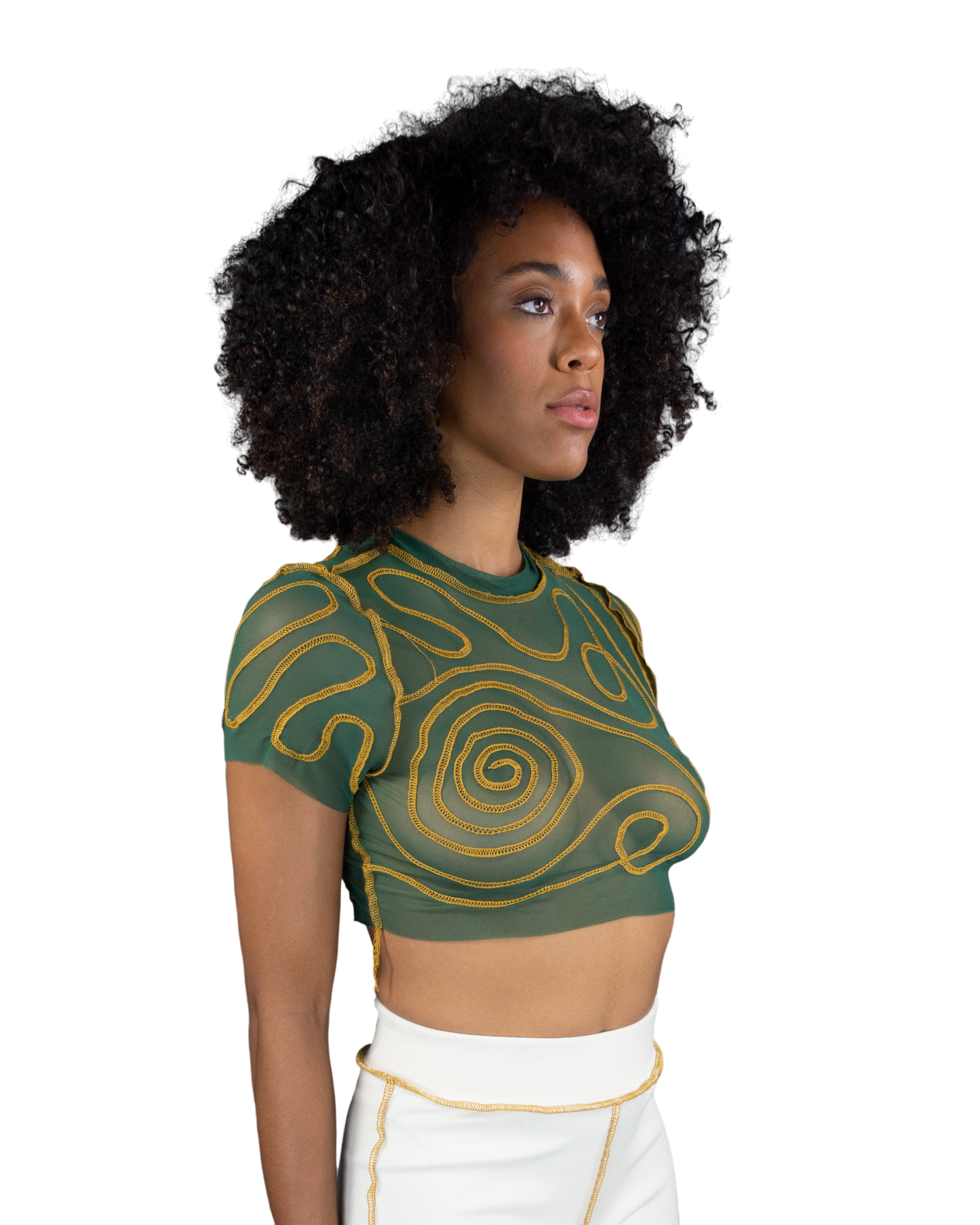 Female Energy Short Sleeve Crop (Green)