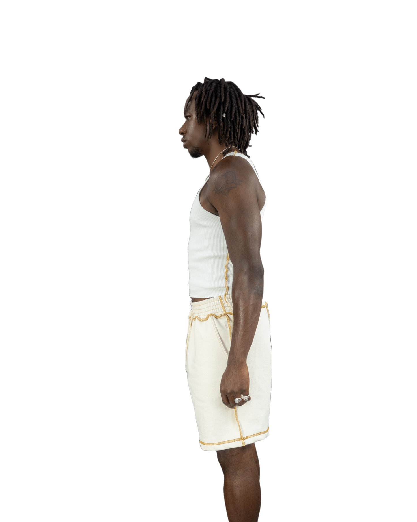 White Ribbed Crop Tank