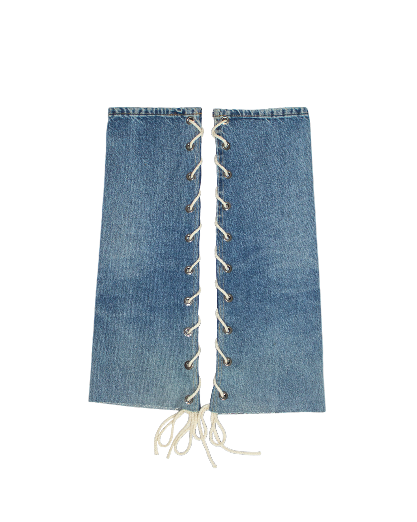 FW23 Denim Lace-Up Leg Warmers
