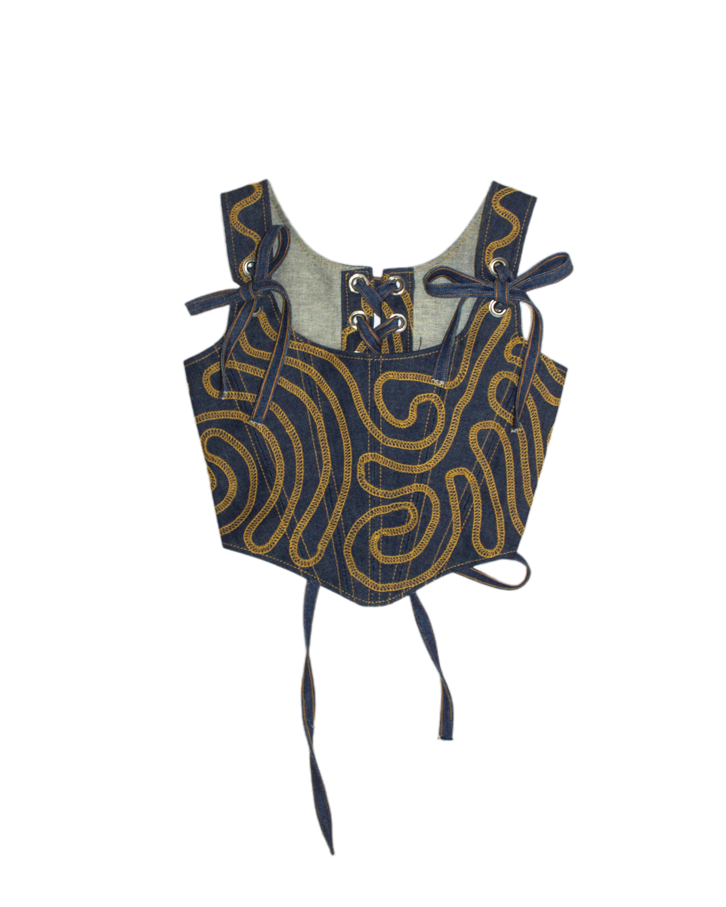 "Female Energy" Reversible Raw Denim Corset