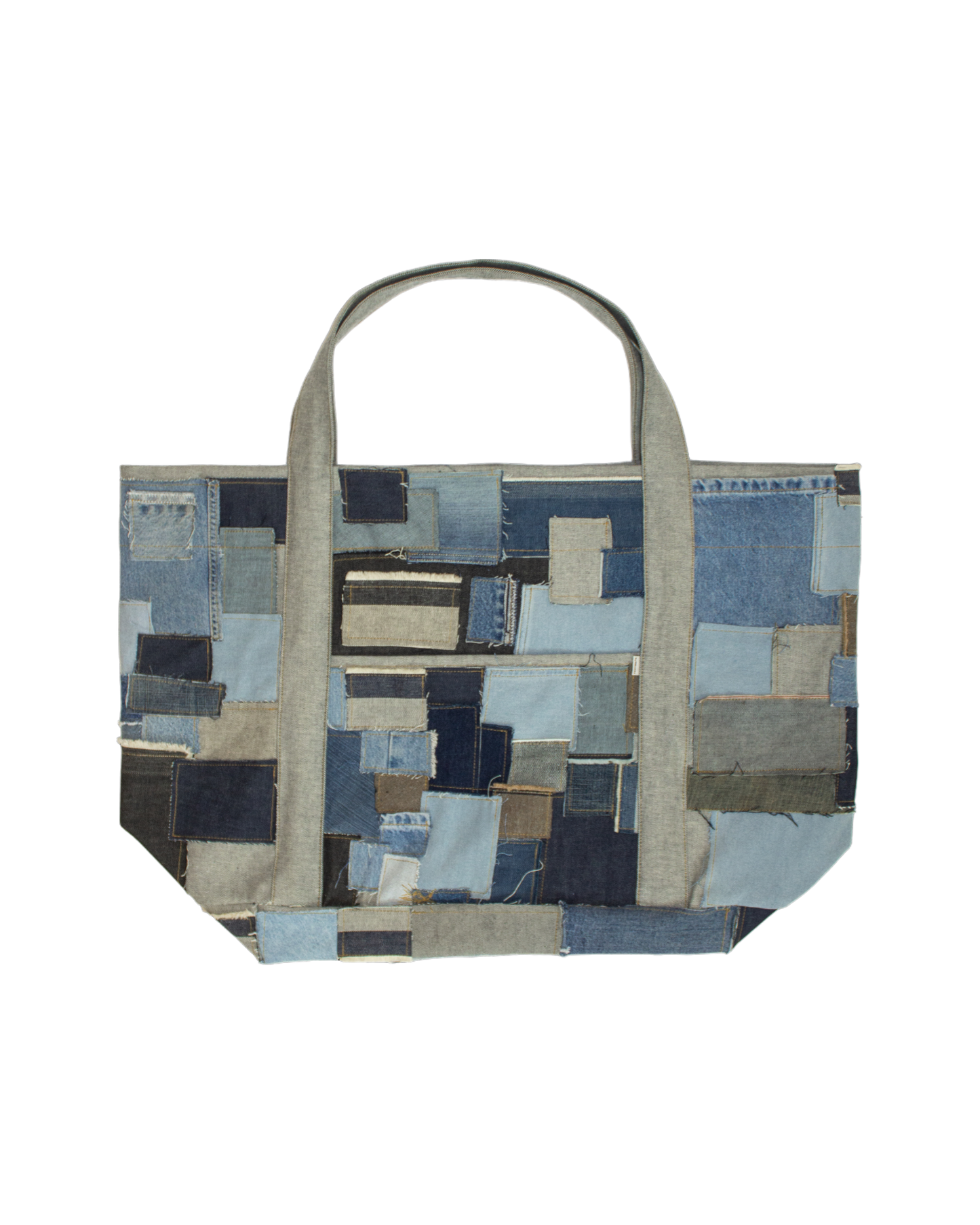 FW23 Oversized Denim Patchwork Laundry Tote