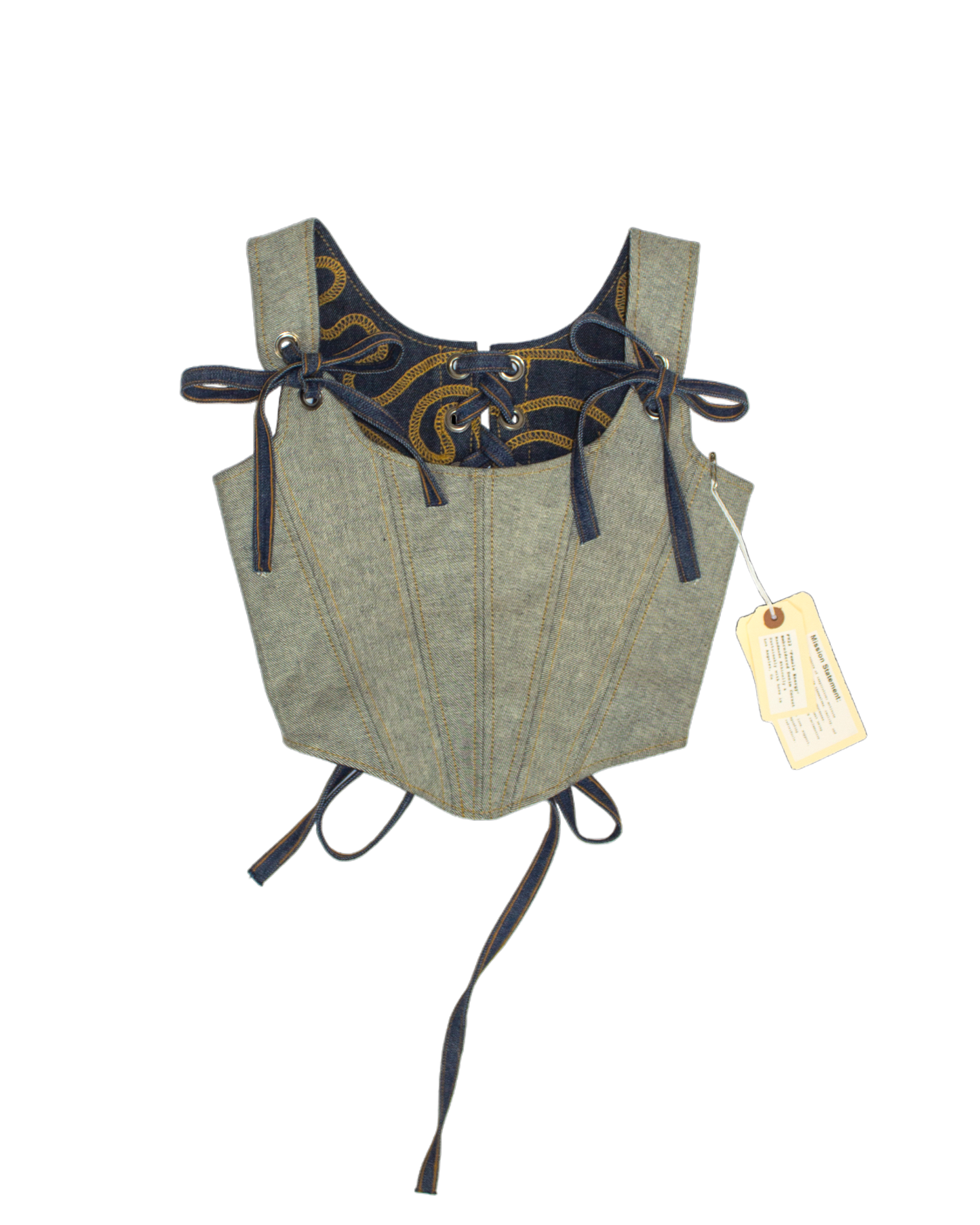 "Female Energy" Reversible Raw Denim Corset