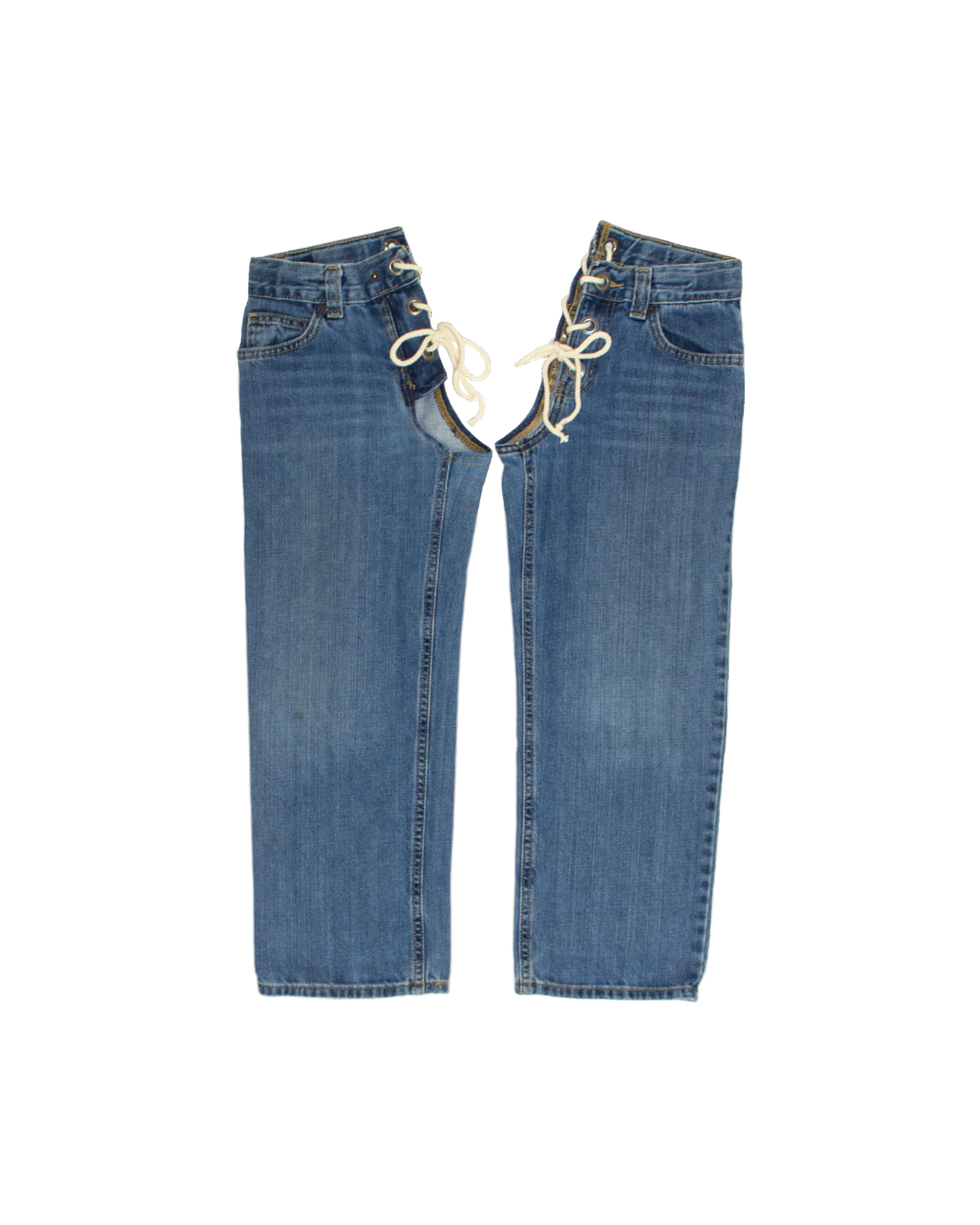 FW23 Reconstructed Denim Lace-Up Leg Warmer