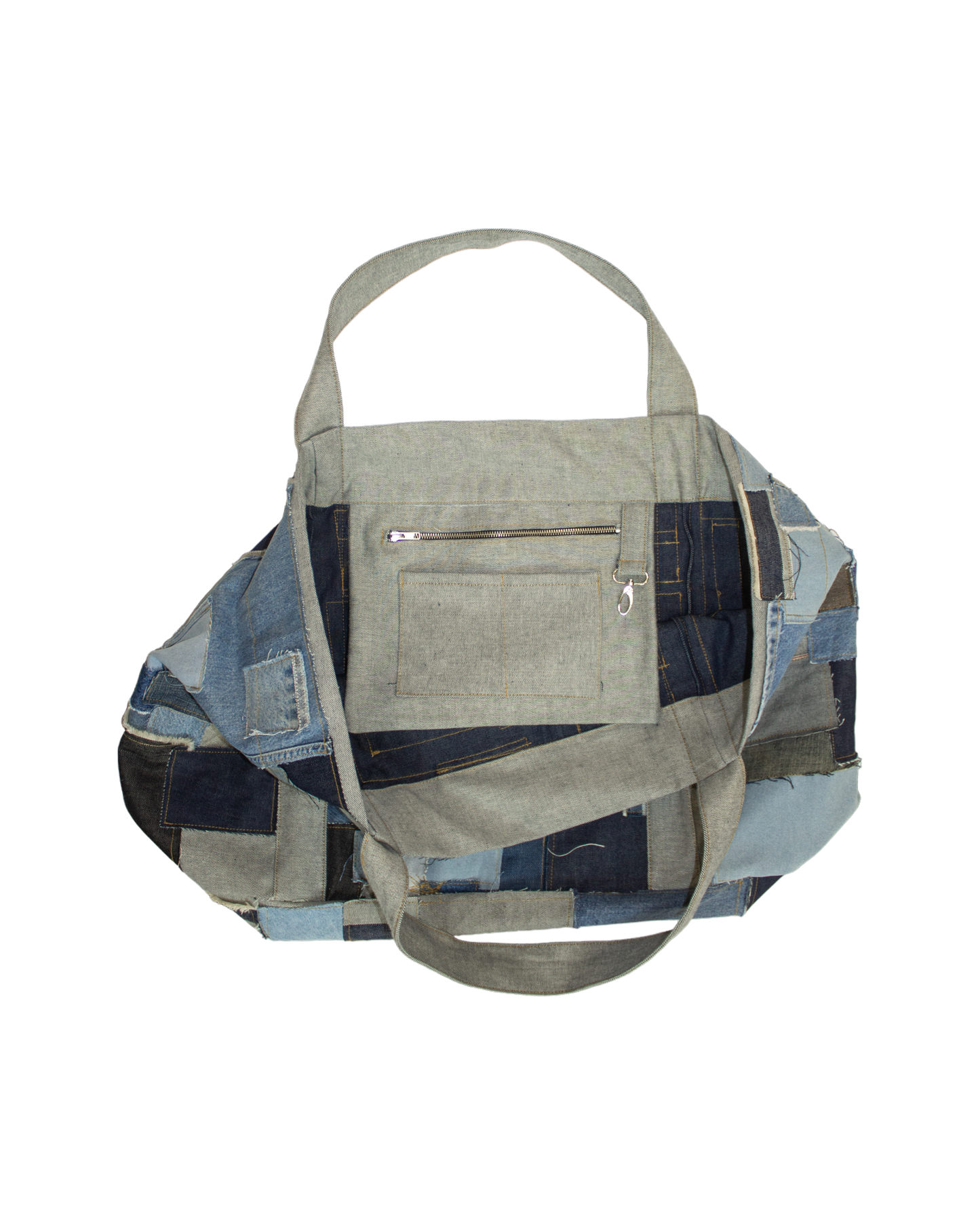 FW23 Oversized Denim Patchwork Laundry Tote