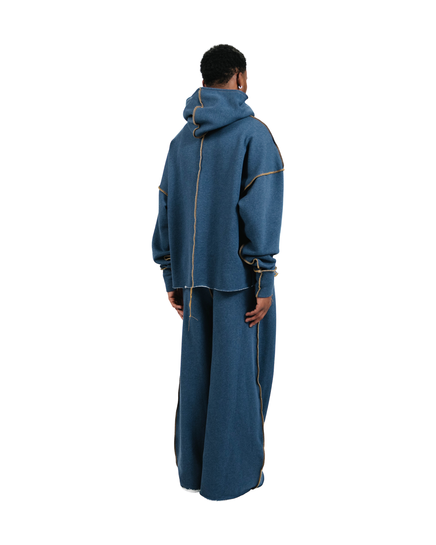 Oversized Denim Terry Hoodie
