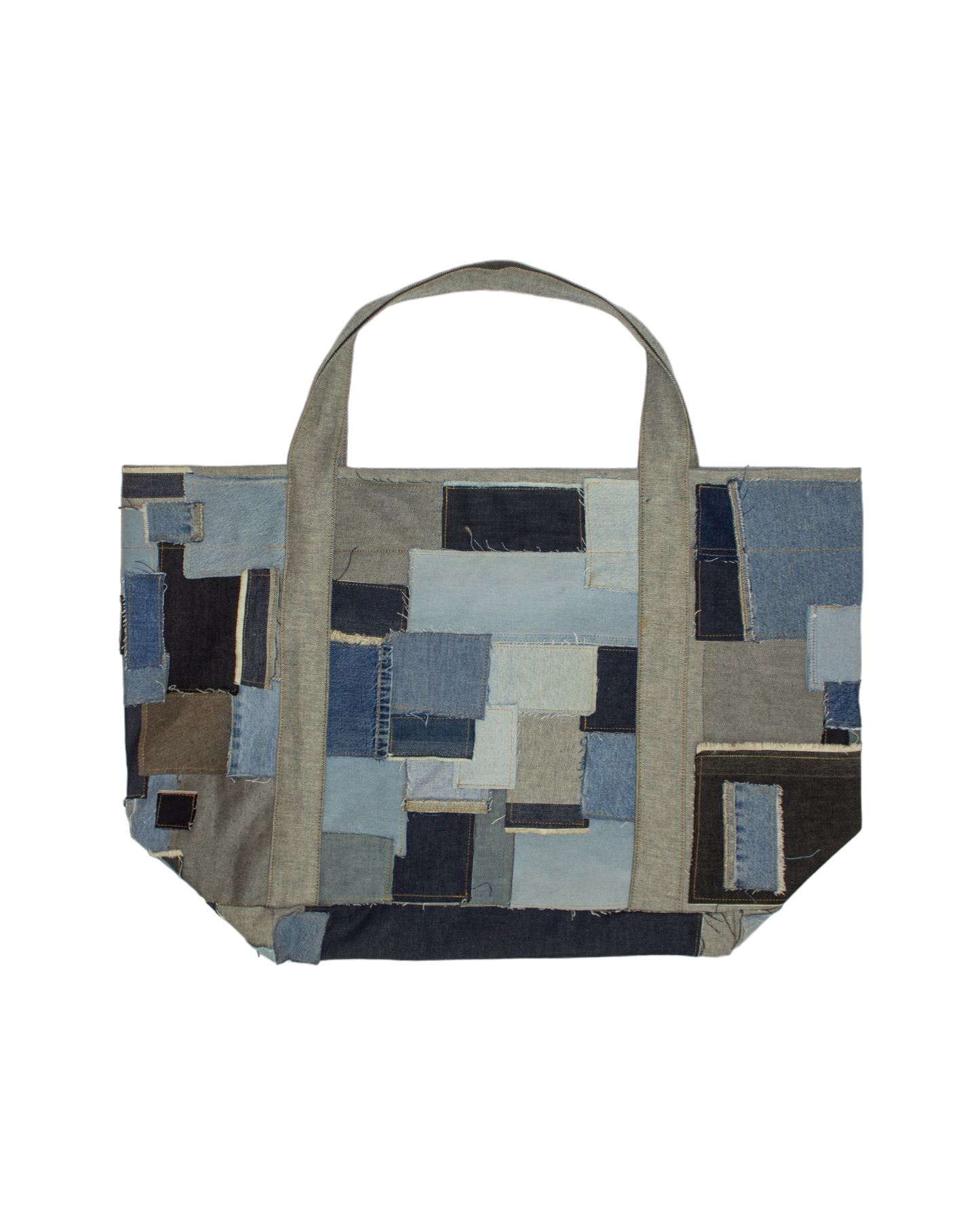 FW23 Oversized Denim Patchwork Laundry Tote