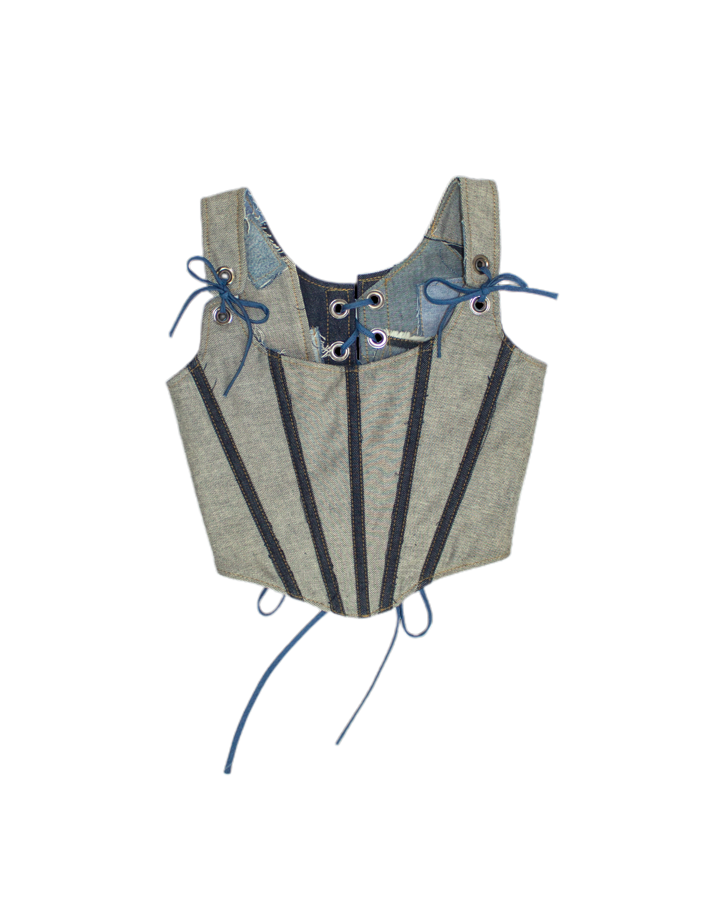 FW23 Couture Reversible Patchwork Denim Corset