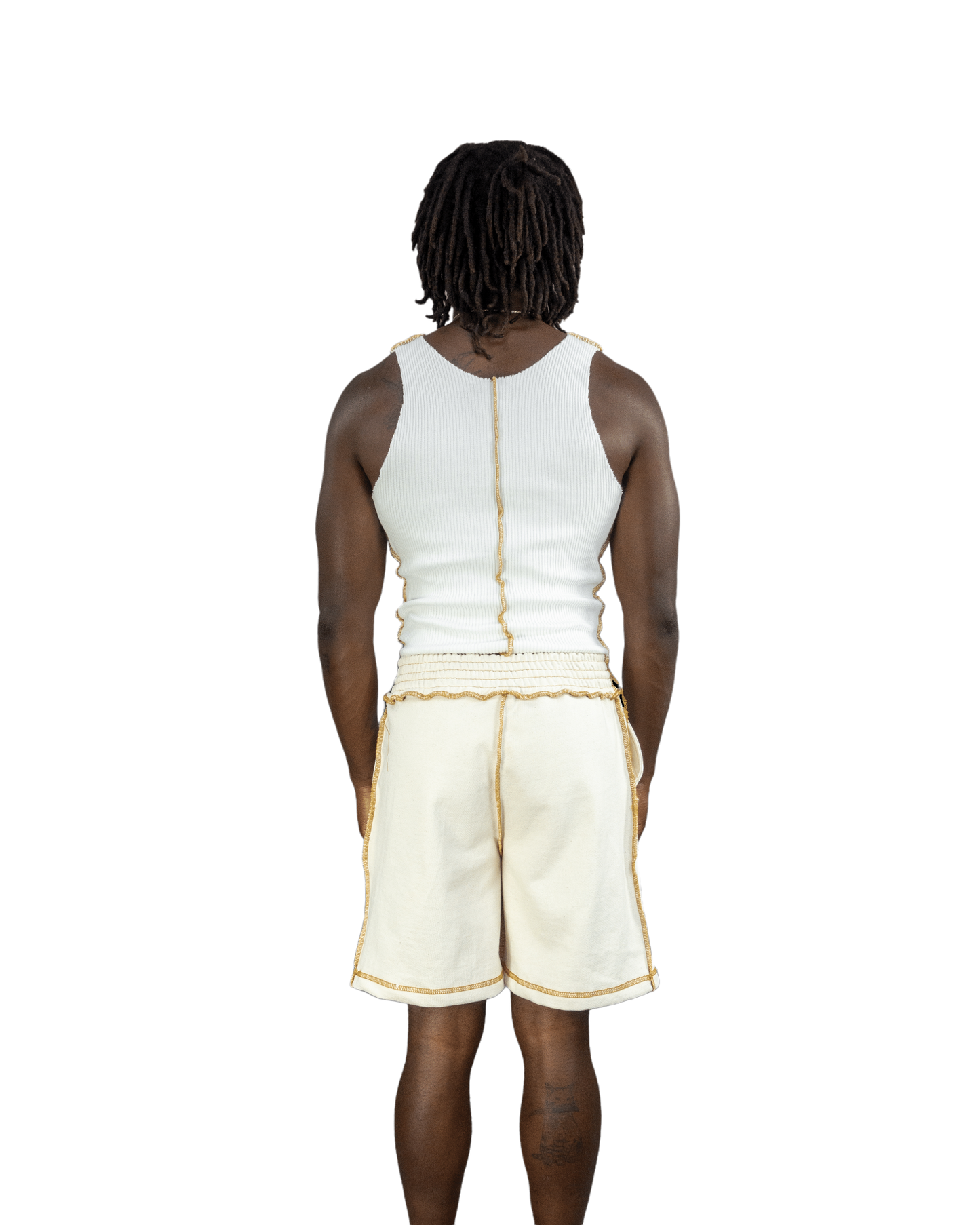 White Ribbed Crop Tank