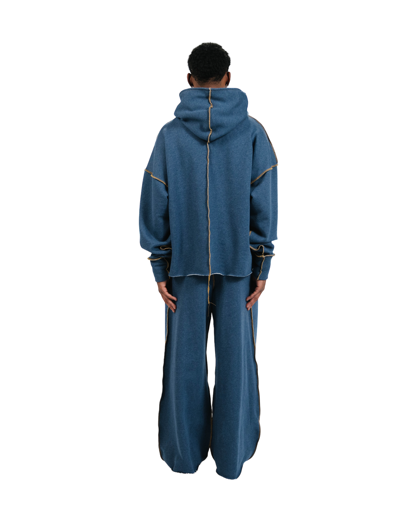 Oversized Denim Terry Hoodie